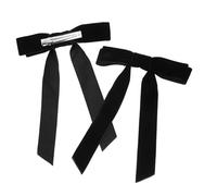 HAMPPLIES 2 Stück Kleine Samt Haarspangen mit Schleife für Damen Leichte Clips für Feines Haar Vielseitige Haarschleifen für Alltag und Party Schwarzes Haarzubehör