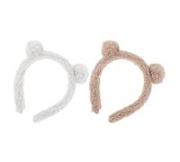 HAMPPLIES 2 Stück-pack Flauschiges Plüsch Bärenohren Haarreif für Damen mit Weichem Komfort und Passform für Geburtstag und Tägliche Aktivitäten