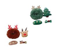 HAMPPLIES 2 Weihnachts Elch Haarnadeln 8 Stück Festliches Haarspangen für Mädchen Dekorative Haarclips für Weihnachten Karneval und Partys