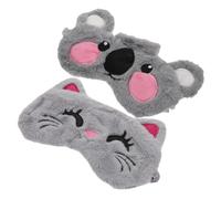 HAMPPLIES 2stücke Tragbare Plüsch Schöne Tier Augenklappen Augen Masken Schlaf Masken Eye Shades Für Zuhause Büro Reisen Auto Zug Schlafplatz Schlafzimmer