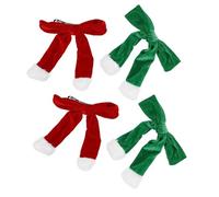 HAMPPLIES 4 Stück Pack Samt Haarspangen mit Weihnachtsmann Motiv Metall Clips mit Federmechanismus Rot Grün Haarschonend für Festliche Hochsteckfrisuren und Pferdeschwänze
