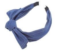 HAMPPLIES Breites Jeans Haarband Mit Schleife Damen Retro Stirnband Polyester Komfort Kopfreif Für Alltag Party Hochzeit