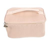 HAMPPLIES Große Pu Leder Kosmetiktasche mit Doppelter Kapazität Multifunktionaler Reise kulturbeutel für Damen Leichter Make up Organizer und Toilettenartikel Aufbewahrungstasche Tragbar