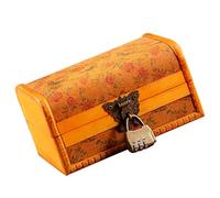 HAMPPLIES Vintage Schmuckkasten aus Holz mit Schloss Retro Schmuckaufbewahrungskiste im Klassischen Stil Geräumiger Organizer für Ringe Ohrringe Halsketten als Geschenk für Damen und