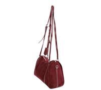 Hamwesh Damen-Umhängetasche aus Wildleder, Weiche Handtasche mit Reißverschluss, Geräumige, Niedliche Schultertasche für den Täglichen Gebrauch auf der Arbeit, Beim Pendeln, auf Reisen, weiß (Rot)