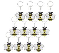 HANABASS 12 Stück Bienen Schlüsselanhänger aus Pvc und Eisen Bee Shaped für Schlüssel Wallet und Tasche Niedlicher Taschenanhänger als Schlüssel und Taschenzubehör für Freunde und Freundin