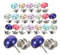 HANABASS 20 Stück Nahtlose Perlmutt Perlen Ansteckknöpfe für Damenblusen Modische Metall Broschennadeln ohne Nähen Vielseitige Clipknöpfe für Hemden Jeans Kleider Zufällige Zufällige Farbe