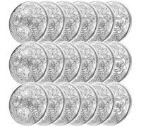 HANABASS 20 Stück Silberne Metallknöpfe mit Löchern Western Stil Knöpfe für Kleidung Geeignet für Anzüge und Kinderkleidung Praktisches Selbstgemacht Nähzubehör