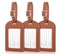 HANABASS 3 Stück Pu Koffer Hängeetiketten aus Leder mit Verstellbarem Riemen für Einfache Identifikation Premium Kofferanhänger im Eleganten Stil für Sommeratmosphäre Reisen