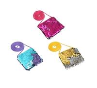 HANABASS 3 Stück Teiliges Pailletten Münzportemonnaie für Quadratische Kleine Geldbörse Modische Tasche für Mädchen Praktische Aufbewahrung für Kleingeld und Schmuck Zufällige Farbe