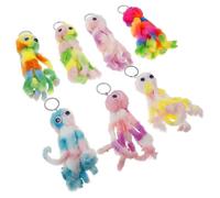 HANABASS 7 Stück Bunter Plüsch Oktopus Schlüsselanhänger Weich Kawaii Taschenanhänger für Rucksack Autoschlüssel Geschenk