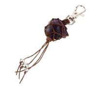 HANABASS Amethyst mit Natürlichem Kristall Violett Farbe aus Glas und Metall Schlüsselanhänger Fördert und für Schlafzimmer und Innendekoration