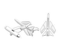 HANABASS Modische Manschettenknöpfe Flugzeug aus Langlebigem Material Kreative Herren Damen Accessoires für Business Hochzeit und Besondere Anlässe