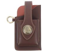 HANABASS Multifunktionale Gürteltasche aus PU Leder Kleine Handytasche für Herren Braune Lauf Gürteltasche mit Schlüsselhalter für Outdoor Reisen und Alltag