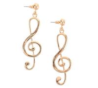 HANABASS Musiknoten Ohrstecker Damen Vintage Ohrhänger Retro Schmuck mit Notenmotiv Goldfarben für Alltag und Party