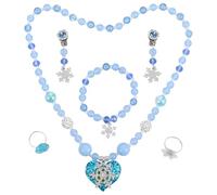 HANABASS Prinzessinnen Schmuckset für Mädchen Imitat perlen set mit Halskette Armband Ring und Ohrringen Leicht Süße Accessoires für Geburtstagsfeier Weihnachten und Kostümparty