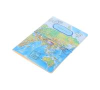 HANABASS Pu Leder Reisepasshülle mit 3D-weltkartenmotiv Leichter Reisepass Organizer Unisex Dokumentenhalter für Reisen und Reisezubehör