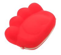 HANABASS Silikon Münzbörse Damen Katzenpfote Form Kleine Handtasche Umhängetasche Vielseitig Tragbar Süße Portemonnaie Wechselgeldbeutel Rot