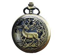 HANABASS Vintage Taschenuhr Herren Damen aus Metall Retro Quarz Uhr mit Deckel Leichte Tragbare Outdoor Uhr für Alltag und Geschenk