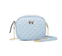 Hanbella Damen-Schultertasche, Umhängetasche, gesteppt, Leder, kleine Handtaschen, Messenger-Taschen für Teenager-Mädchen, 4 hellblau, Small