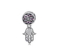Hand der Fatima Charm 925 Sterling Silber Hamsa Charm Jahrestag Charm für Pandora Charm Armband, Sterling-Silber Silber