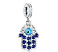 Hand der Fatima Charm, 925 Sterling Silber Hamsa das böse Auge Charm Anhänger Für Beaded Charms für Pandora European Armbänder Geschenke für damen mädchen