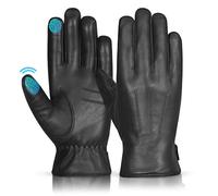 Hand Fellow Herren Lederhandschuhe Fleecefutter Warme Winterhandschuhe Touchscreen-kompatibel (Original schwarz, Large)
