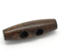 Handarbeit-Lieblingsladen 12 Holzknöpfe, Knebelknöpfe Oval 3,5 x 1,1 cm Dunkelbraun 2 Löcher