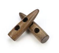 Handarbeit - Lieblingsladen 12 Stück Knebelknöpfe braun kaffeebraun 45mm Knebelknopf (2 Loch) länglich zum annähen nähen basteln - Jackenknöpfe Mantelknöpfe Längsknopf Knöpfe