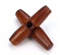 Handarbeit - Lieblingsladen 12 Stück Knebelknöpfe kastanienbraun 40mm 1 Loch Knebel längliche Knöpfe Keilknöpfe zum annähen nähen basteln - Jackenknöpfe Mantelknöpfe