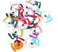 Handarbeit-Lieblingsladen 25 Stück edle Holzknöpfe Hundekopf 23 x 33 mm, 2 Löcher Bunte Bastelknöpfe Tierknöpfe Knöpfe mit Hundemotiv zum annähen nähen basteln