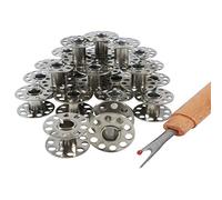 Handarbeit-Lieblingsladen 50 Stück Premium-Nähmaschinenspulen aus Hartmetall, 22 x 11 mm, für AEG, Singer, Brother, Carina, Elna, Privilig u.v.m., inkl. Nahttrenner