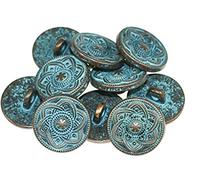 Handarbeit-Lieblingsladen Handarbeit-Lieblingsladen Metallknöpfe Wappen 15 mm rund Antik Silber Royal Zinklegierung 10 Stück