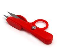 Handarbeit-Lieblingsladen Premium Fadenschere XL mit Fingerring Nähen Faden Werkzeug Schere, Farbe:rot