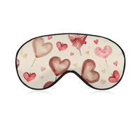 Handbemalte Herz-Augenmaske, seitliche Schlafmaske, leichte Augenbinde, Schlafmaske, Nasenpolster und Gummiband für Kinder, Frauen und Männer