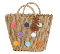 Handed By Handtasche Sofia Pompom S natural light brown