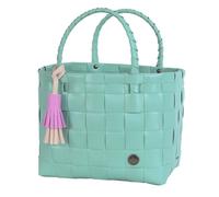 Handed By Shopper Mini Paris XS soft aqua green mit Quaste fuchsia pink