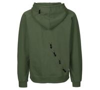 HANDGEDRUCKT "Ameisen" Männer Zip-HOODY aus reiner Biobaumwolle (kbA) MilitaryGreen L
