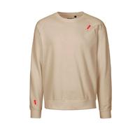 HANDGEDRUCKT "Ameisen" Unisex Sweatshirt aus reiner Biobaumwolle (kbA) Sand XL