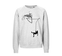 HANDGEDRUCKT "Gravity" Unisex Sweatshirt aus reiner Biobaumwolle (kbA) AshGrey XL