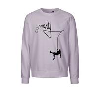 HANDGEDRUCKT "Gravity" Unisex Sweatshirt aus reiner Biobaumwolle (kbA) DustyPurple S