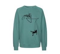 HANDGEDRUCKT "Gravity" Unisex Sweatshirt aus reiner Biobaumwolle (kbA) Teal XL