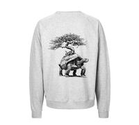 HANDGEDRUCKT "Lange Reise" Unisex Sweatshirt aus reiner Biobaumwolle (kbA) AshGrey M