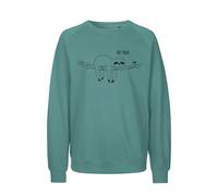 HANDGEDRUCKT "Not Today..." Unisex Sweatshirt aus reiner Biobaumwolle (kbA) Teal S