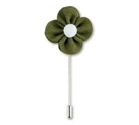 Handgefertigte Blumenbrosche Grün M4 aus Stoff und Legierung für Herren