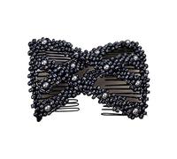 Handgefertigte Haarkämme für Damen, Rhombus-Perlen, magischer Haarkamm, Schmuck, dehnbar, Styling, Doppel-Clips, Haarnadeln, Pferdeschwanz, Duttmacher
