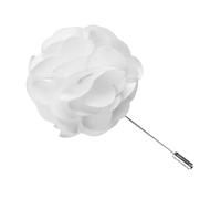 Handgefertigte Herren Boutonnière M15 aus Satin und Kupfer Weiß