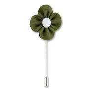 Handgefertigte Herren Boutonnière mit Blumenmotiv, Grün M4