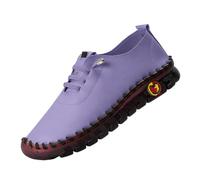 Handgefertigte Lederschuhe Freizeitschuhe Damen Wanderschuhe Flache Sohle Walkingschuhe Einfarbig Fitnessschuhe Mit Schnürung Halbschuhe Atmungsaktive Schlupfschuhe Bequeme Outdoorschuhe (PP2, 45)