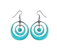 Handgefertigte Ohrringe Baumeln für Damen Türkis Edelstein Ohrhänger Ethnisch Designer Versilberte Mode Schmuck für Geschenke Drop Dangle Earrings